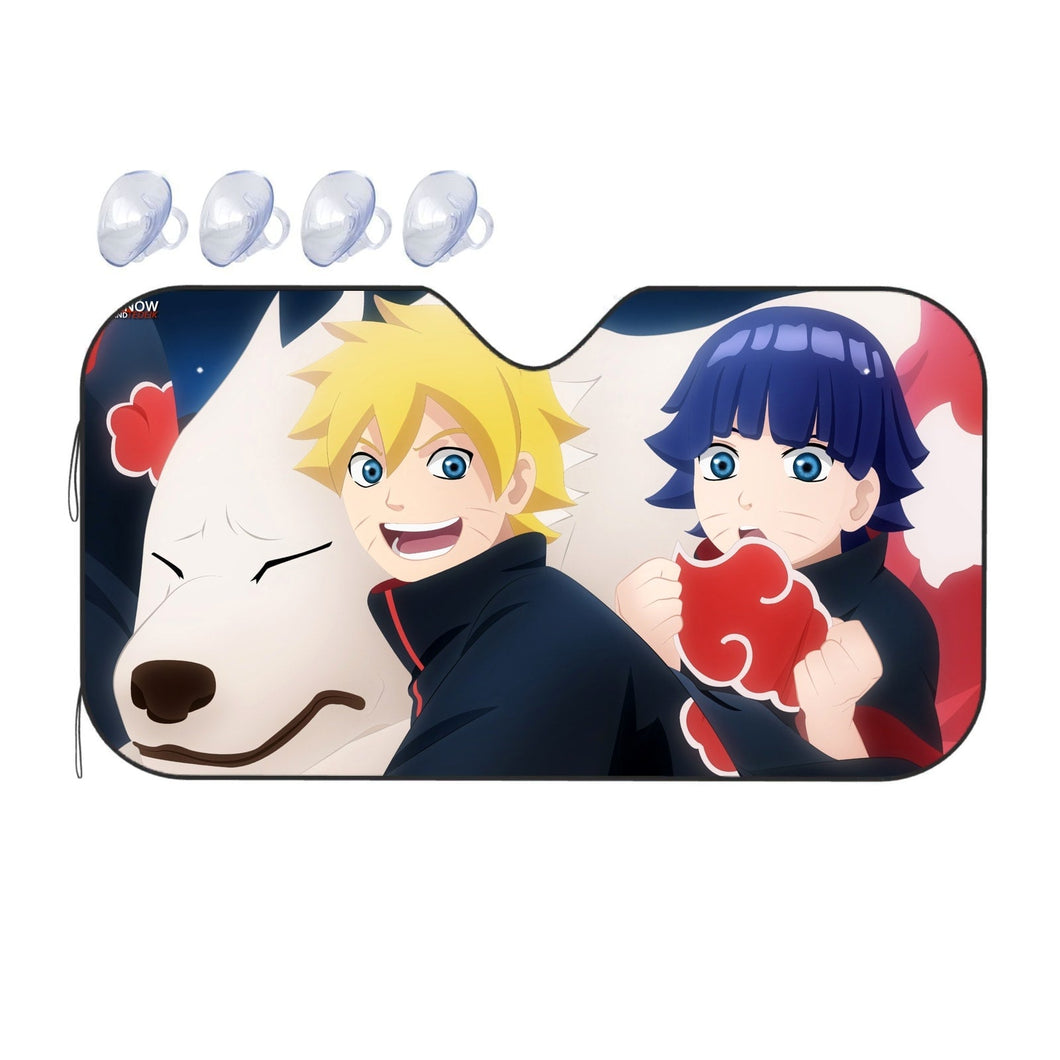 Boruto, Himawari & Akamaru  Car Sunshade