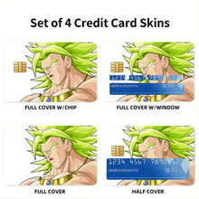 Load image into Gallery viewer, Broly SSJ  Credit Card Skins (4-in-1 Pack)
