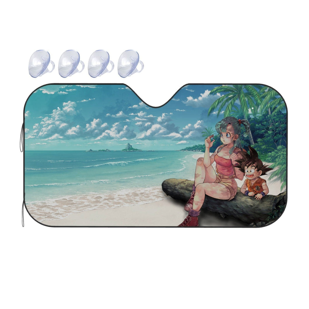 Bulma and Goku Dragon Ball Car Sunshade