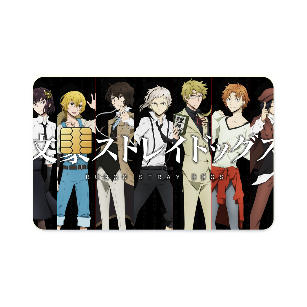 Bungou Stray Dogs Osamu Dazai, Atsushi Nakajima, Ranpo Edogawa, Akiko Yosano, Doppo Kunikida  Credit Card Skins (4-in-1 Pack)
