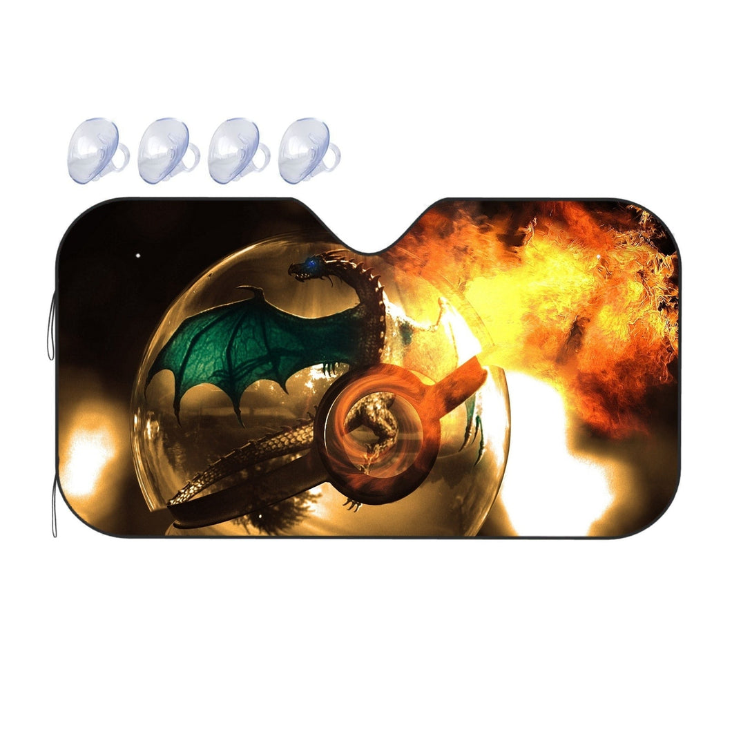 Charizard In Pokeball  Car Sunshade
