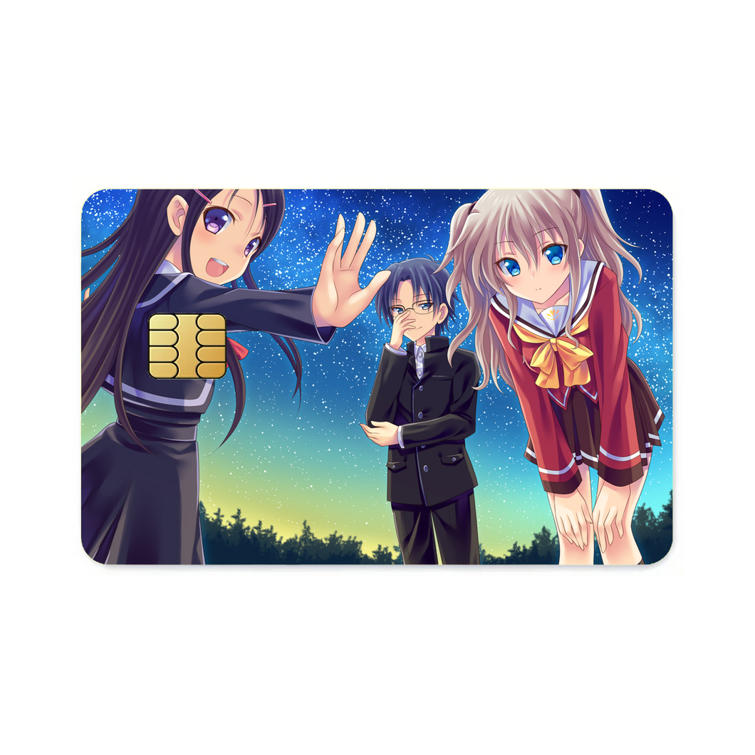 Charlotte Nao Tomori, Ayumi Otosaka, Joujirou Takajou  Credit Card Skins (4-in-1 Pack)