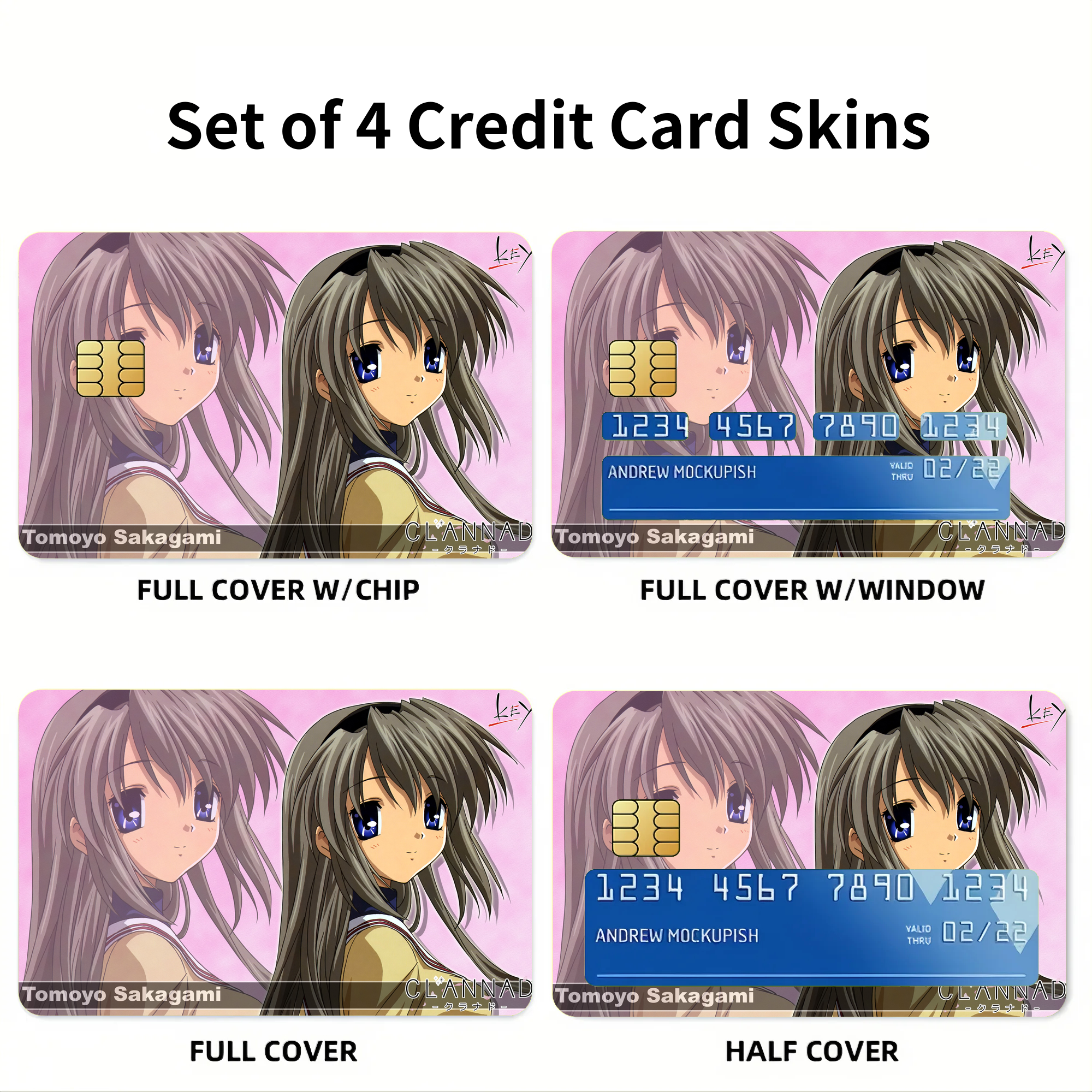 clannad card sleeves Clannad Tomoyo Sakagami Credit Card Skins (4-in-1 Pack)