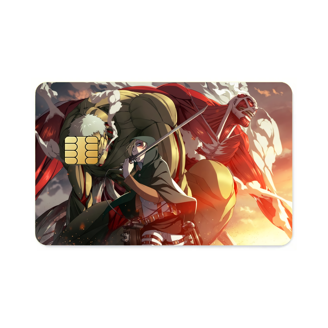 Colossal and armored titan and Annie Leonhart Credit Card Skins (4-in-1 Pack)