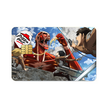 Load image into Gallery viewer, Colossal Titan eating pizza  Credit Card Skins (4-in-1 Pack)
