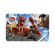 Colossal Titan eating pizza  Credit Card Skins (4-in-1 Pack)