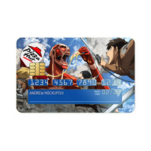 Load image into Gallery viewer, Colossal Titan eating pizza  Credit Card Skins (4-in-1 Pack)
