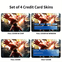 Load image into Gallery viewer, Colossal titan vs Eren Titan  Credit Card Skins (4-in-1 Pack)
