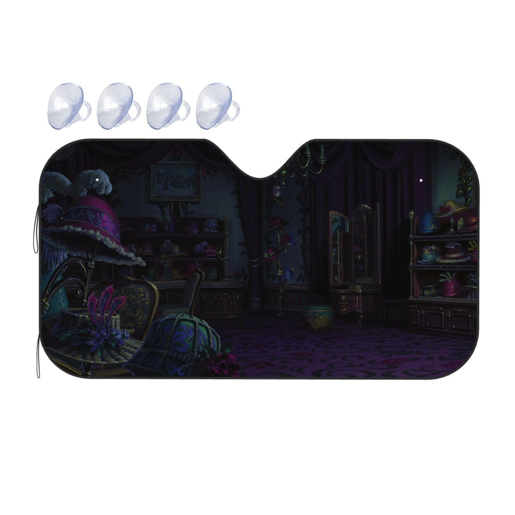 Dark Purple Room with Hats Car Sunshade