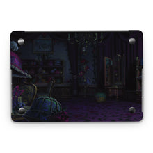 Load image into Gallery viewer, Dark Purple Room with Hats Macbook Skin
