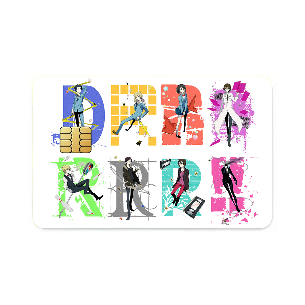 Durarara!! Izaya Orihara, Shizuo Heiwajima, Celty Sturluson, Masaomi Kida, Anri Sonohara  Credit Card Skins (4-in-1 Pack)