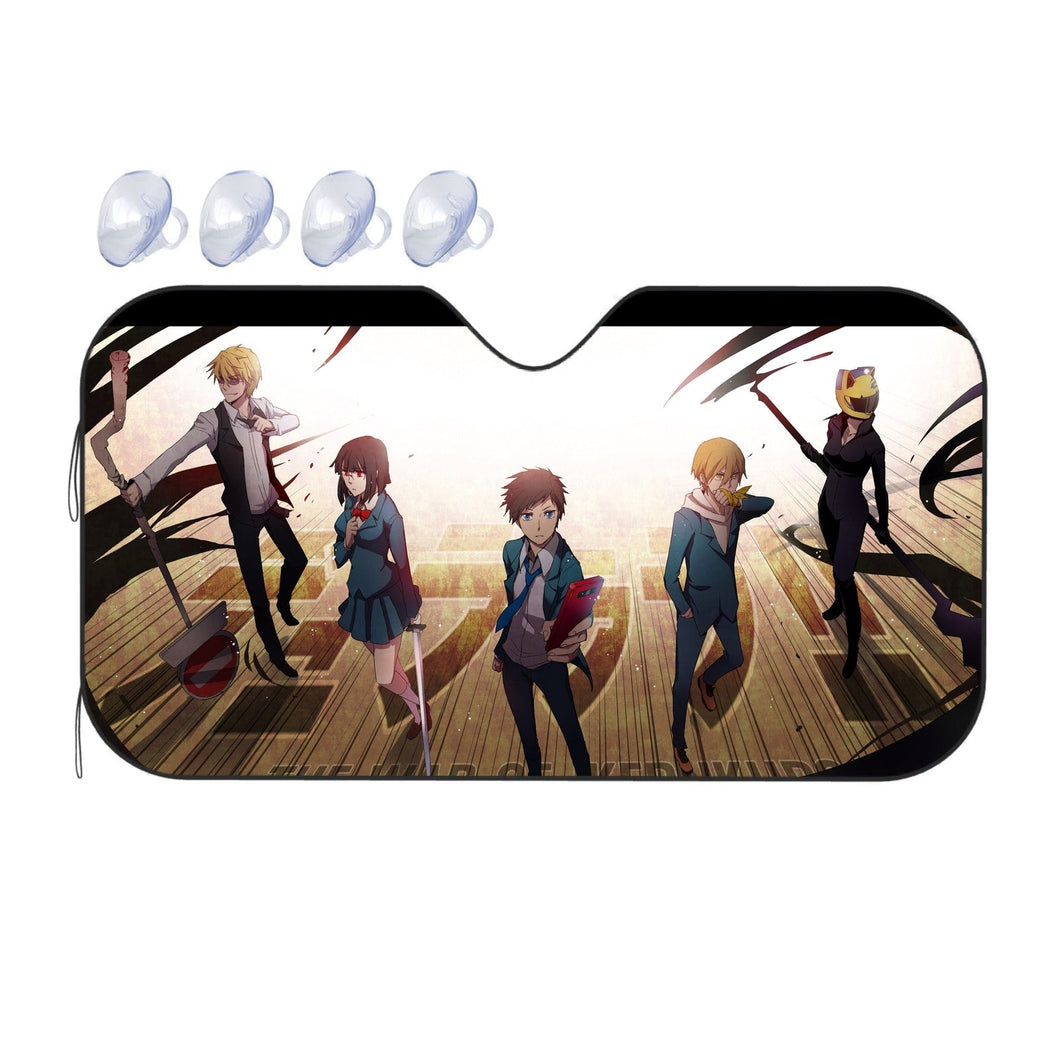 Durarara!! Shizuo Heiwajima, Celty Sturluson, Masaomi Kida, Anri Sonohara  Car Sunshade