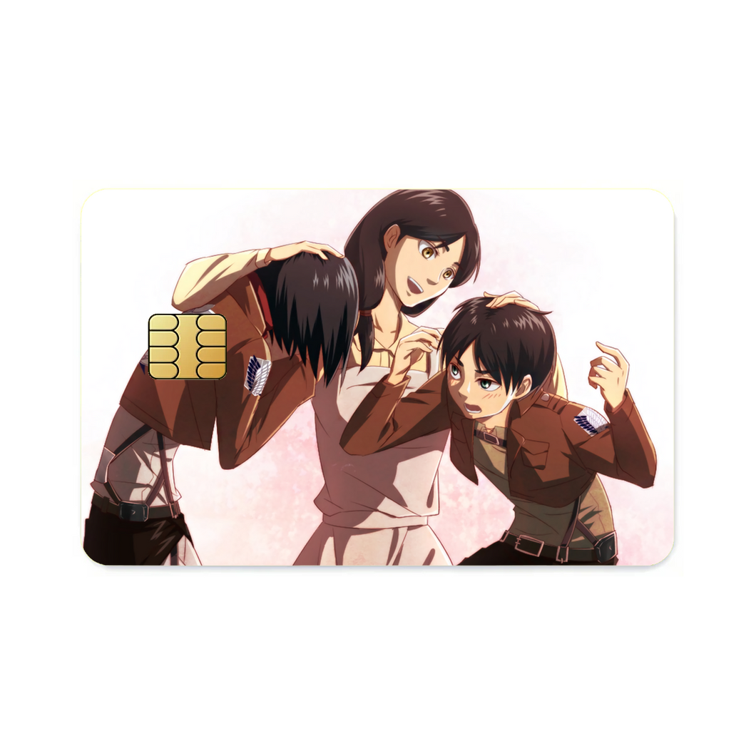 Eren Jäger,Mikasa Ackerman and Carla Yeager  Credit Card Skins (4-in-1 Pack)