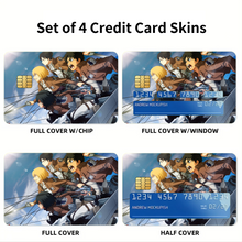Load image into Gallery viewer, Eren,Mikasa,Armin and Levi  Credit Card Skins (4-in-1 Pack)

