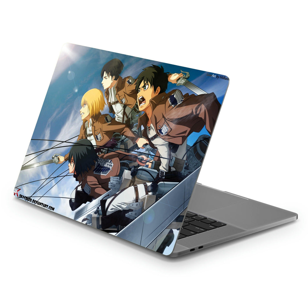 Eren,Mikasa,Armin and Levi  Macbook Skin