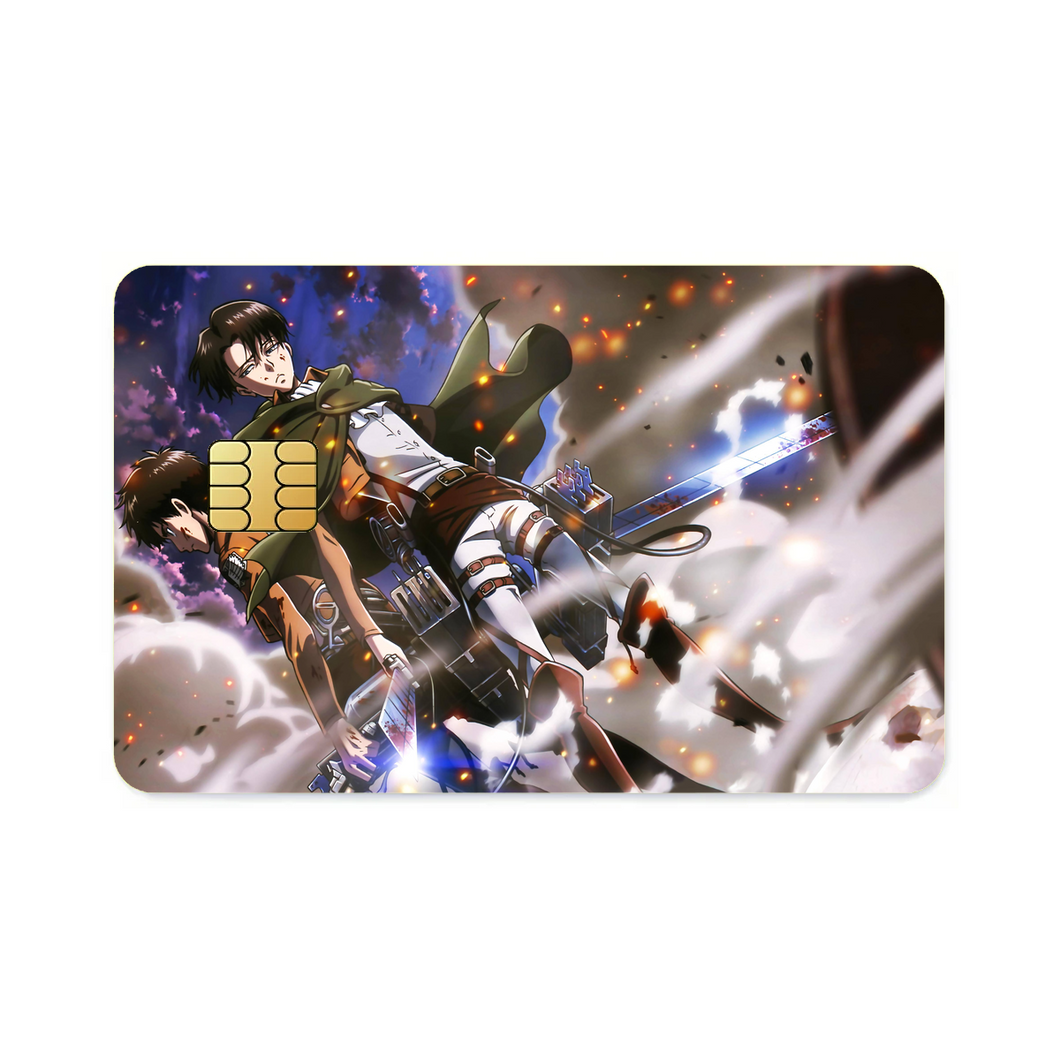 Eren Yeager and Levi Ackerman  Credit Card Skins (4-in-1 Pack)
