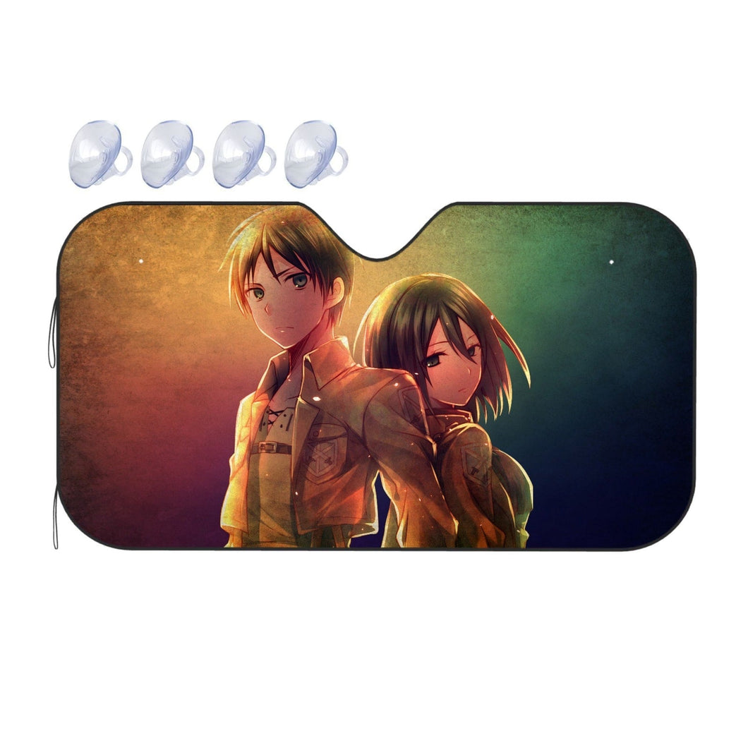 Eren Yeager and Mikasa Ackerman  Car Sunshade