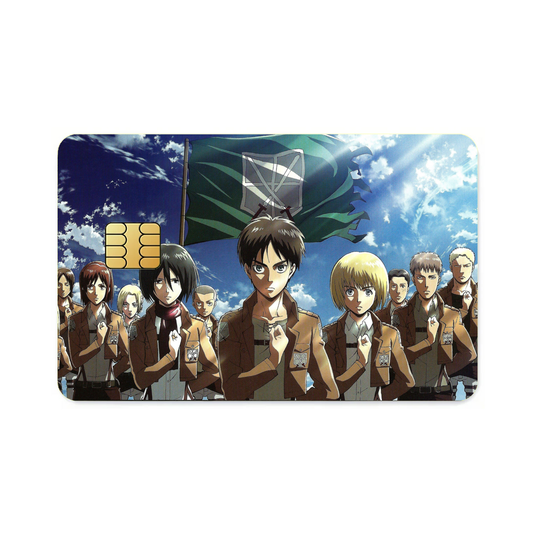 Eren yeager With Team  Credit Card Skins (4-in-1 Pack)
