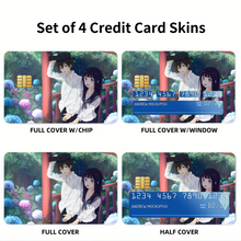 Load image into Gallery viewer, Eru Chitanda  And  Hōtarō Oreki in the rain  Credit Card Skins (4-in-1 Pack)
