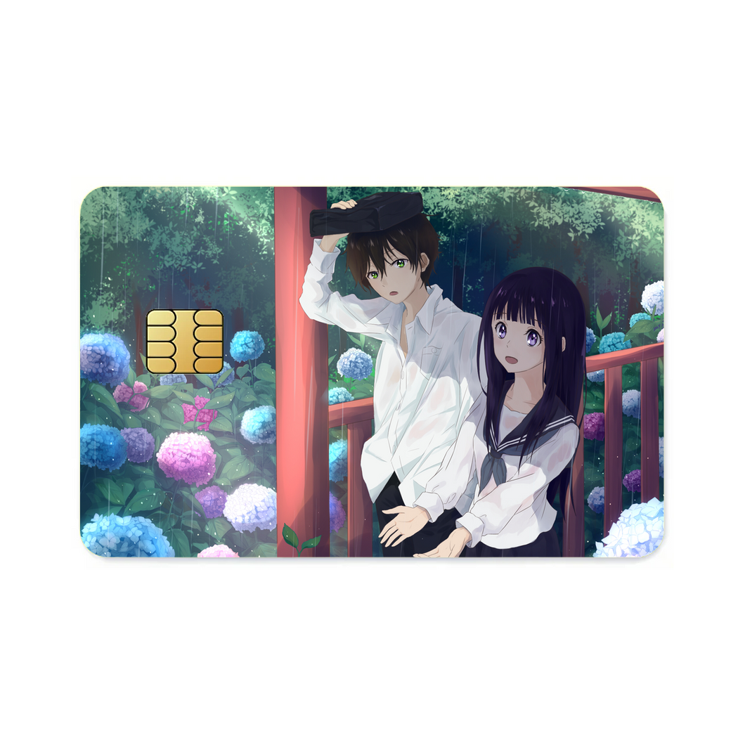 Eru Chitanda  And  Hōtarō Oreki in the rain  Credit Card Skins (4-in-1 Pack)