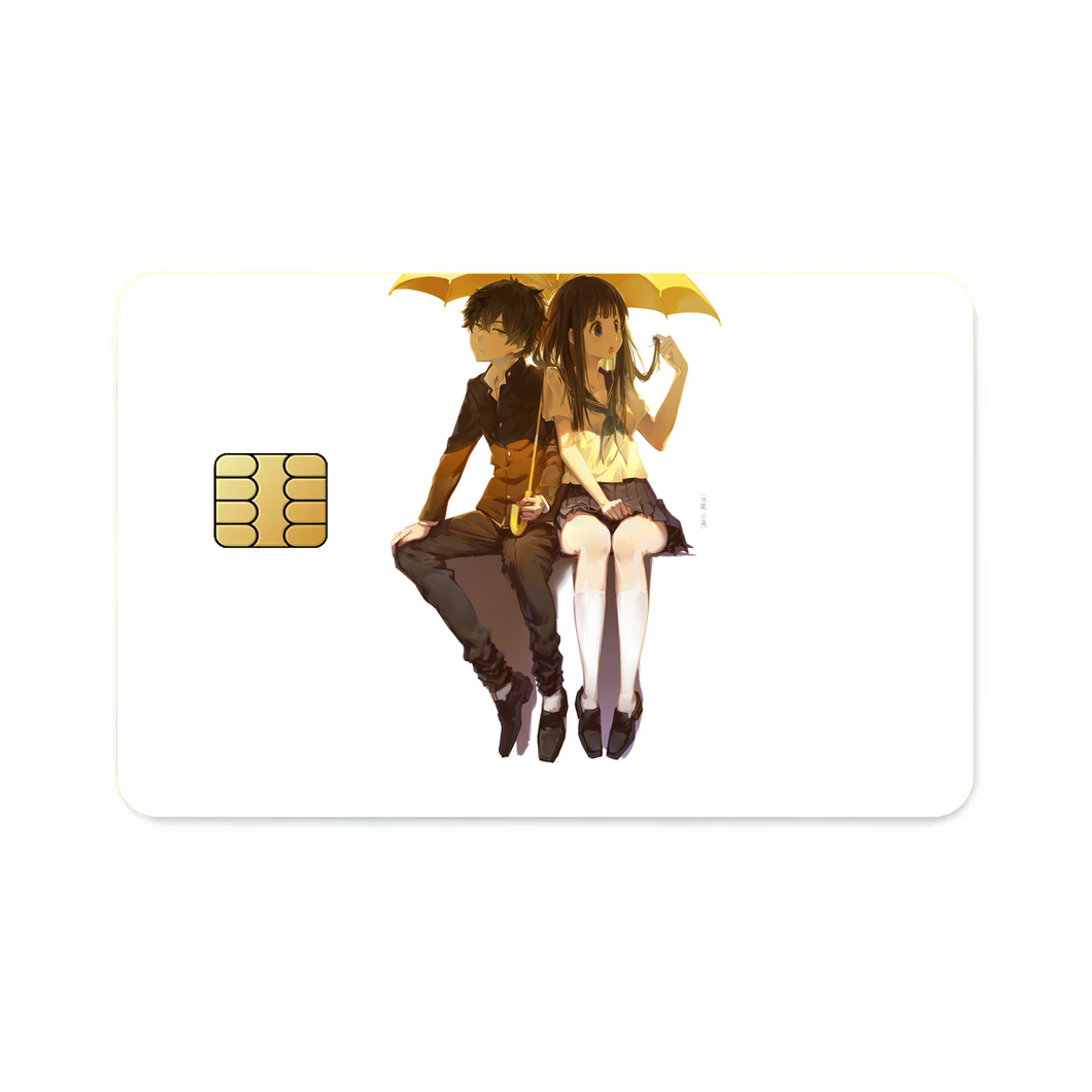 Eru Chitanda  And  Hōtarō Oreki under umbrella  Credit Card Skins (4-in-1 Pack)