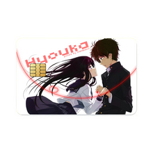 Load image into Gallery viewer, Eru Chitanda  And Hōtarō Orekiholding hands together  Credit Card Skins (4-in-1 Pack)
