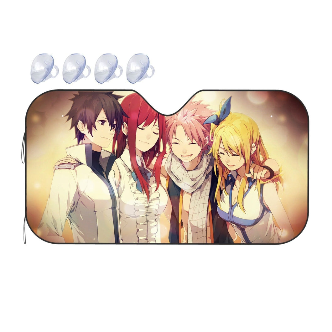 Fairy Tail Natsu Dragneel, Erza Scarlet, Gray Fullbuster, Lucy Heartfilia  Car Sunshade