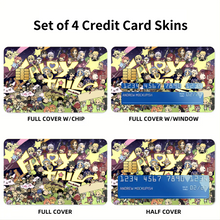 Load image into Gallery viewer, Fairy Tail Natsu Dragneel, Erza Scarlet, Gray Fullbuster, Lucy Heartfilia, Happy  Credit Card Skins (4-in-1 Pack)
