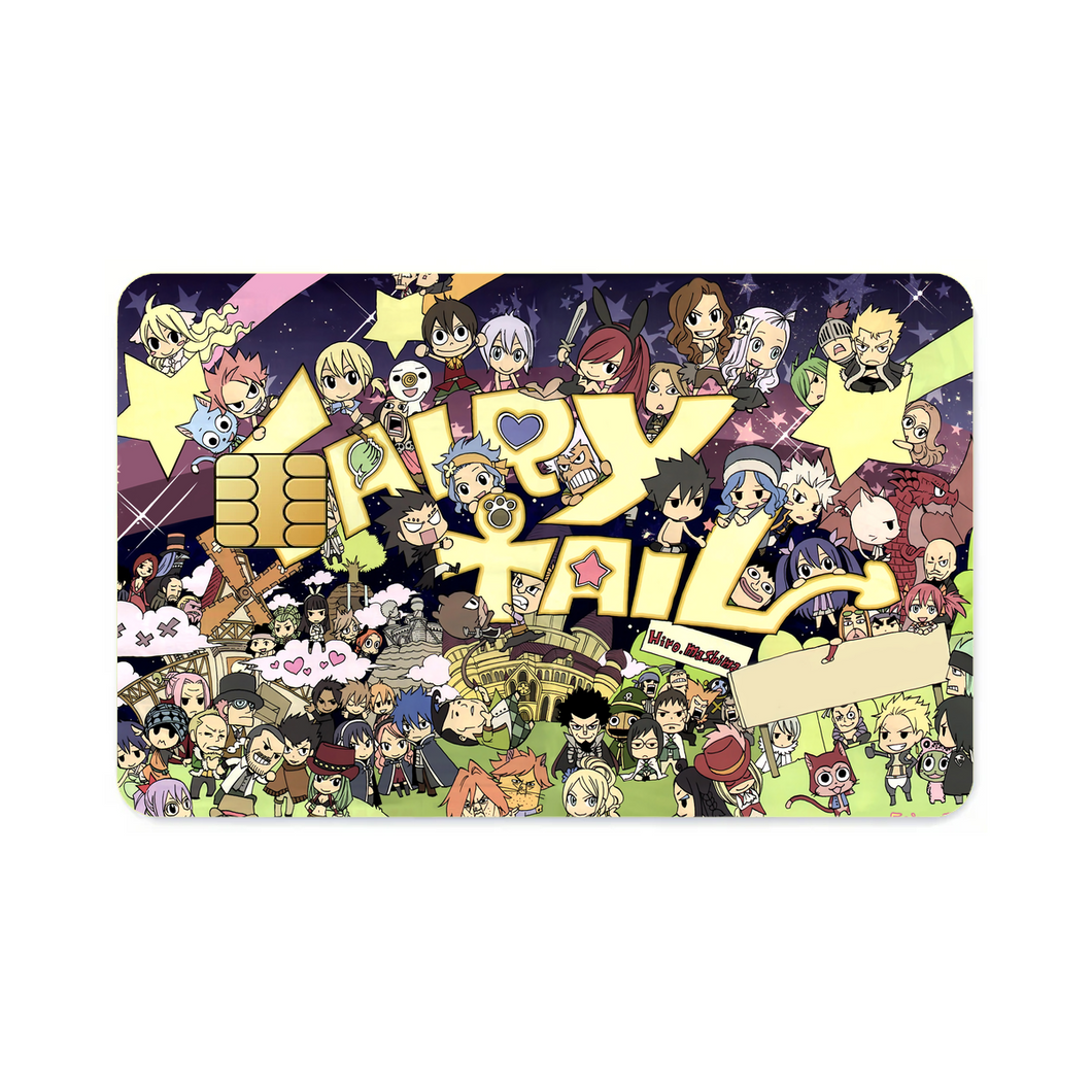 Fairy Tail Natsu Dragneel, Erza Scarlet, Gray Fullbuster, Lucy Heartfilia, Happy  Credit Card Skins (4-in-1 Pack)