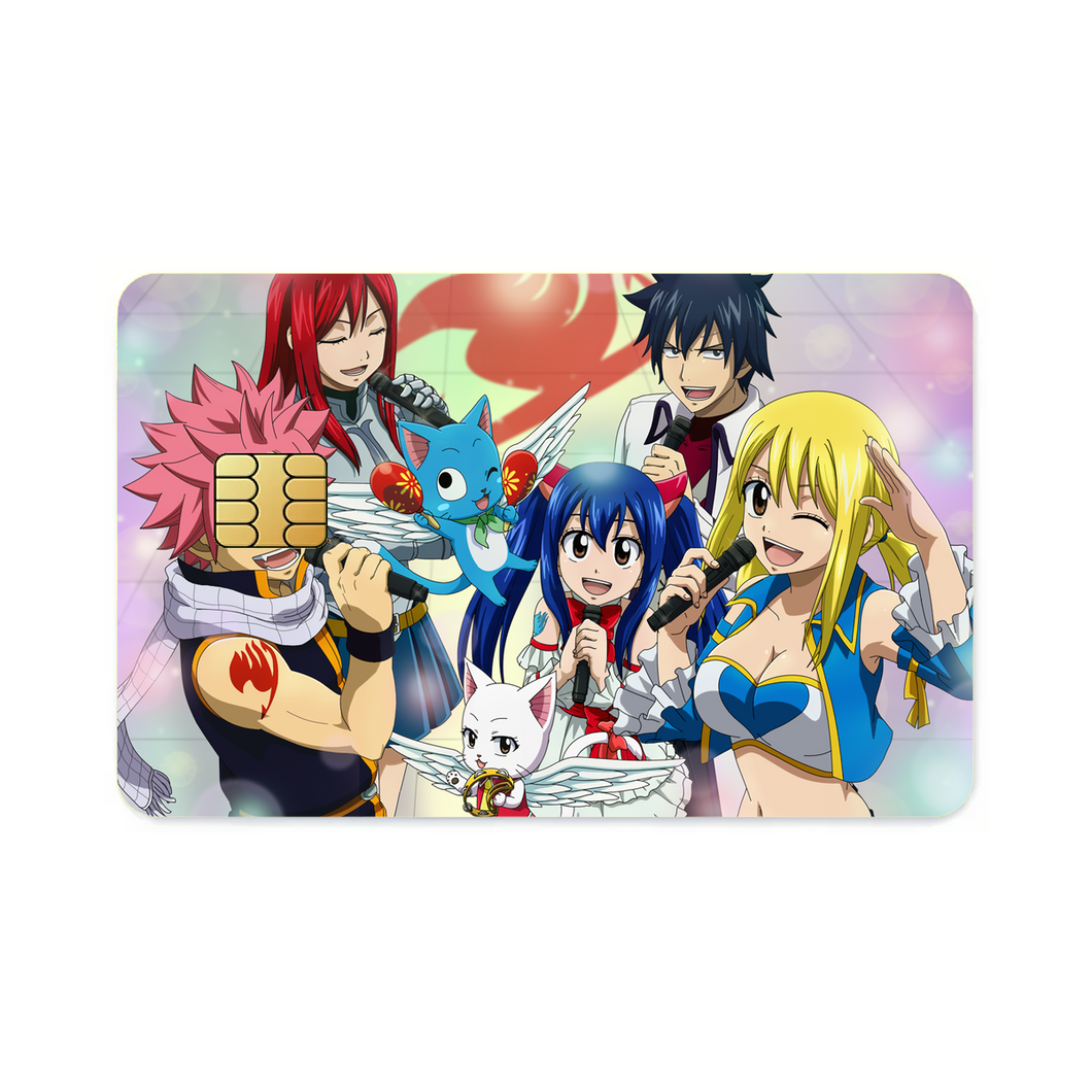 Fairy Tail Natsu Dragneel, Erza Scarlet, Gray Fullbuster, Lucy Heartfilia, Happy  Credit Card Skins (4-in-1 Pack)