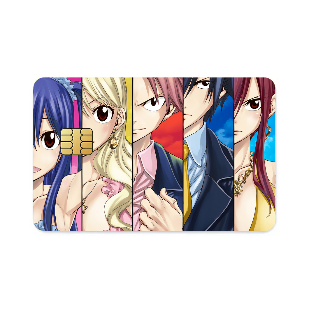 Fairy Tail Natsu Dragneel, Erza Scarlet, Gray Fullbuster, Lucy Heartfilia, Wendy Marvell  Credit Card Skins (4-in-1 Pack)
