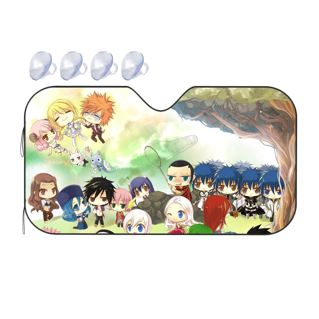 Fairy Tail Natsu Dragneel, Erza Scarlet, Lucy Heartfilia, Happy, Wendy Marvell  Car Sunshade