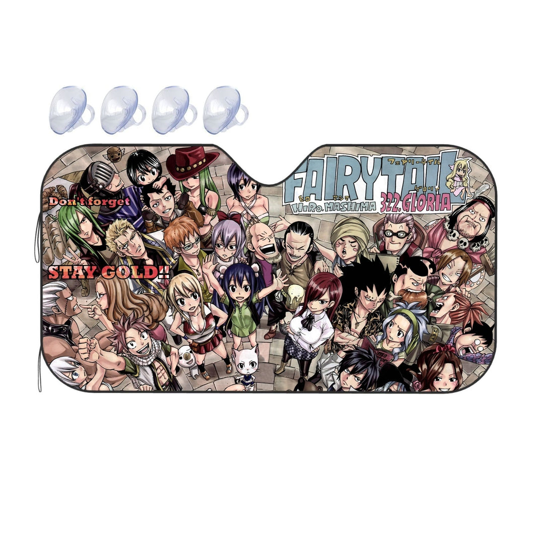 Fairy Tail Natsu Dragneel, Erza Scarlet, Lucy Heartfilia, Happy, Wendy Marvell  Car Sunshade