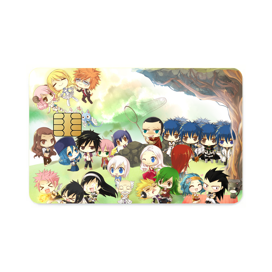 Fairy Tail Natsu Dragneel, Erza Scarlet, Lucy Heartfilia, Happy, Wendy Marvell  Credit Card Skins (4-in-1 Pack)