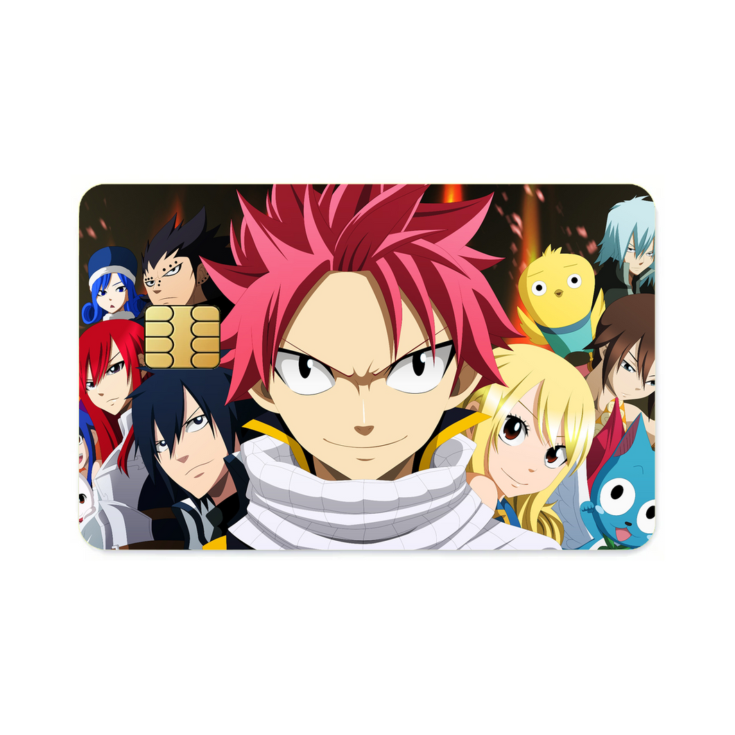 Fairy Tail Natsu Dragneel, Erza Scarlet, Lucy Heartfilia, Happy, Wendy Marvell  Credit Card Skins (4-in-1 Pack)