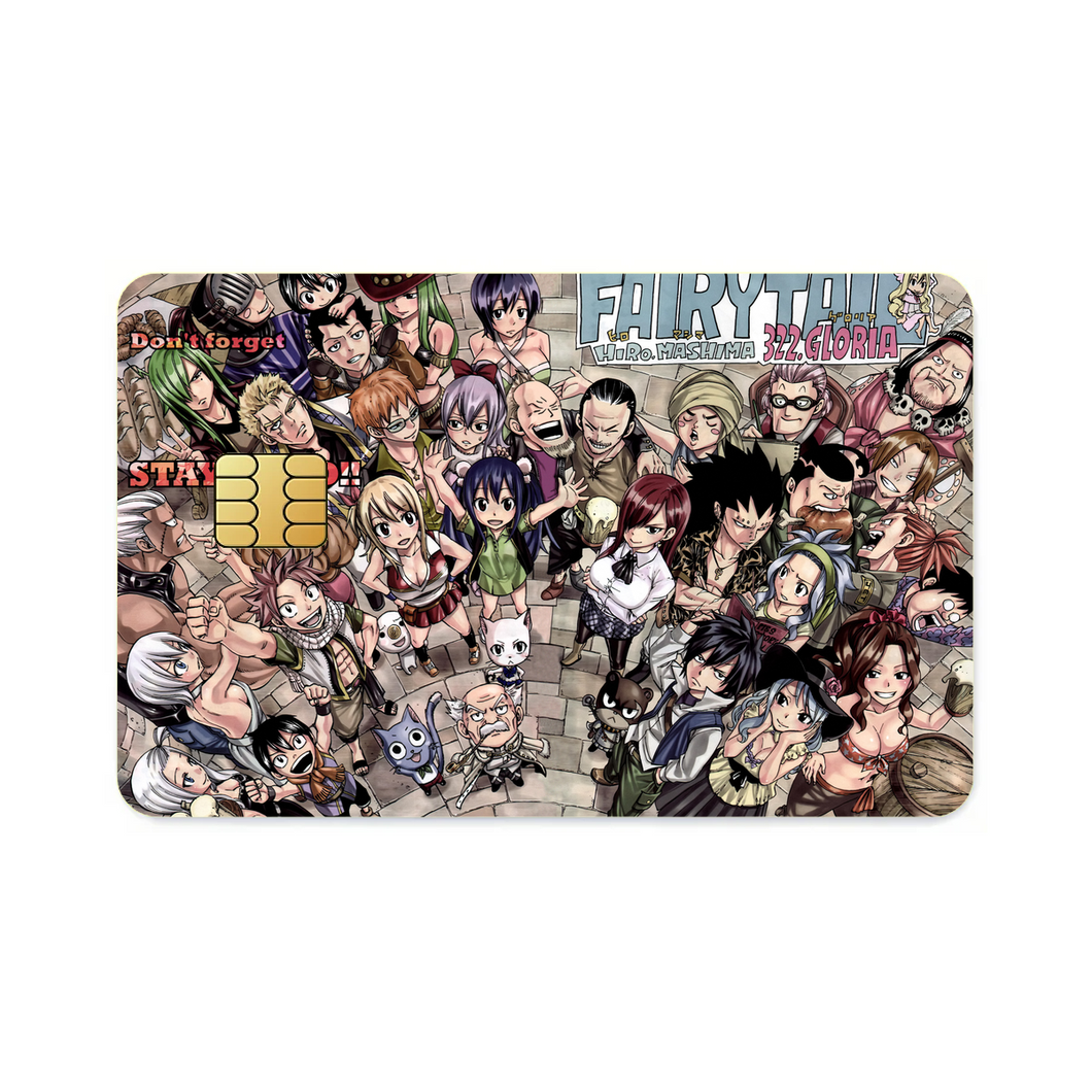 Fairy Tail Natsu Dragneel, Erza Scarlet, Lucy Heartfilia, Happy, Wendy Marvell  Credit Card Skins (4-in-1 Pack)
