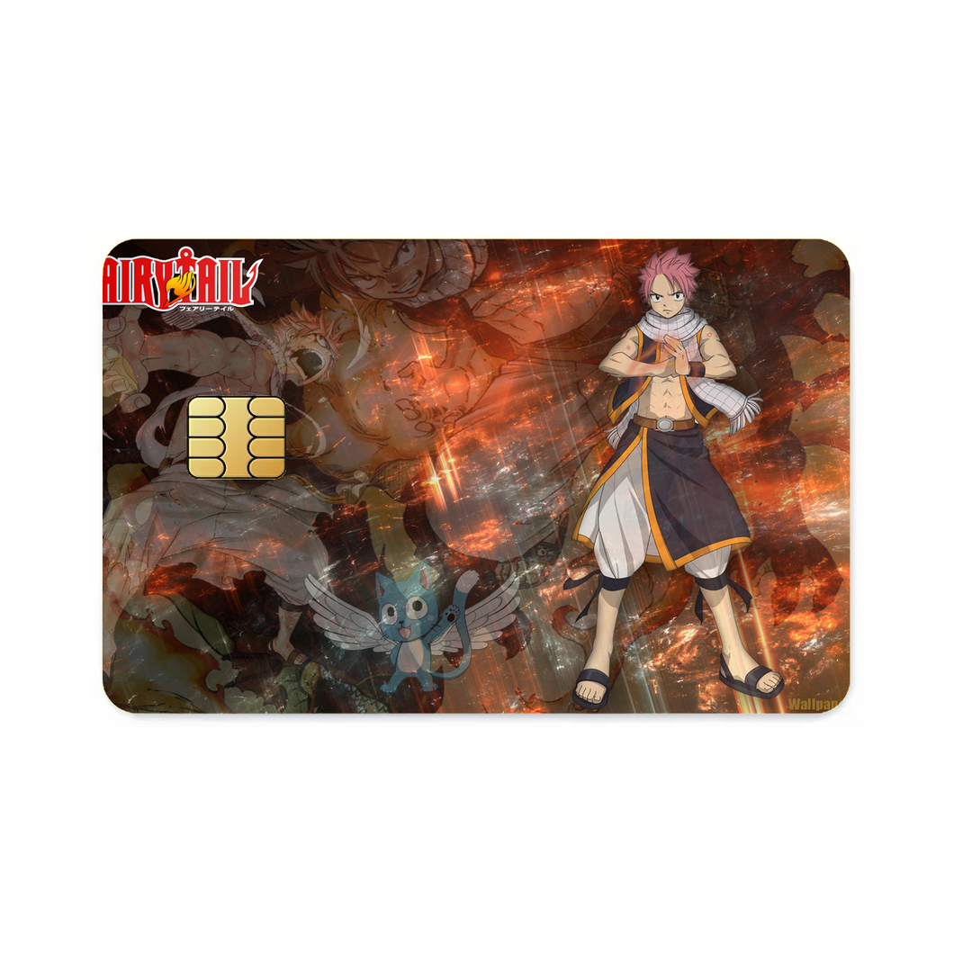 Fairy Tail Natsu Dragneel, Happy  Credit Card Skins (4-in-1 Pack)
