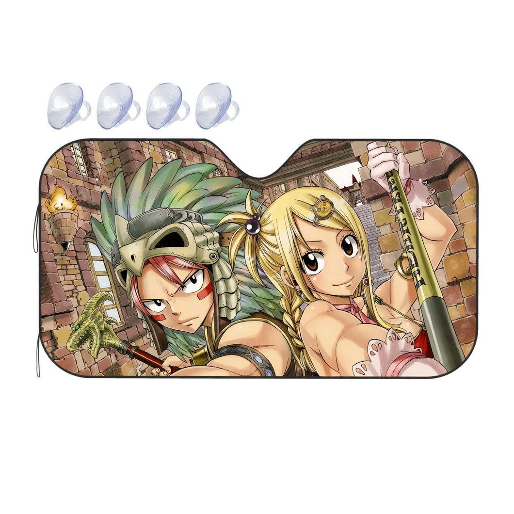 Fairy Tail Natsu Dragneel, Lucy Heartfilia  Car Sunshade