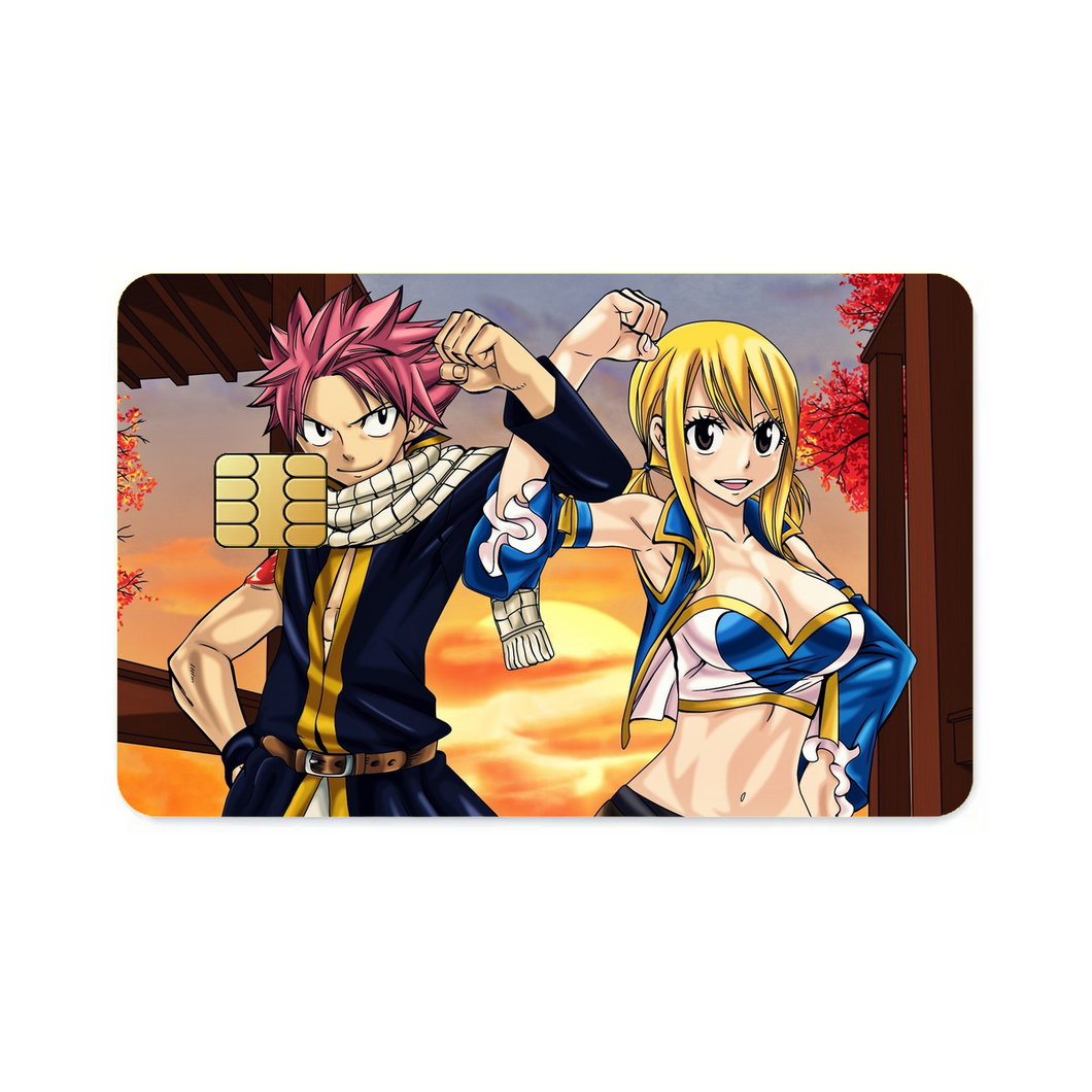 Fairy Tail Natsu Dragneel, Lucy Heartfilia  Credit Card Skins (4-in-1 Pack)