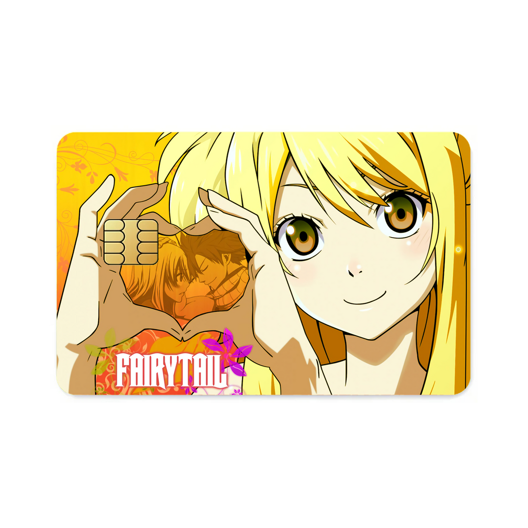 Fairy Tail Natsu Dragneel, Lucy Heartfilia  Credit Card Skins (4-in-1 Pack)