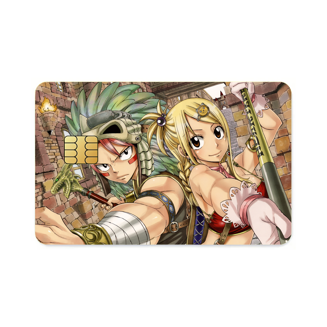 Fairy Tail Natsu Dragneel, Lucy Heartfilia  Credit Card Skins (4-in-1 Pack)