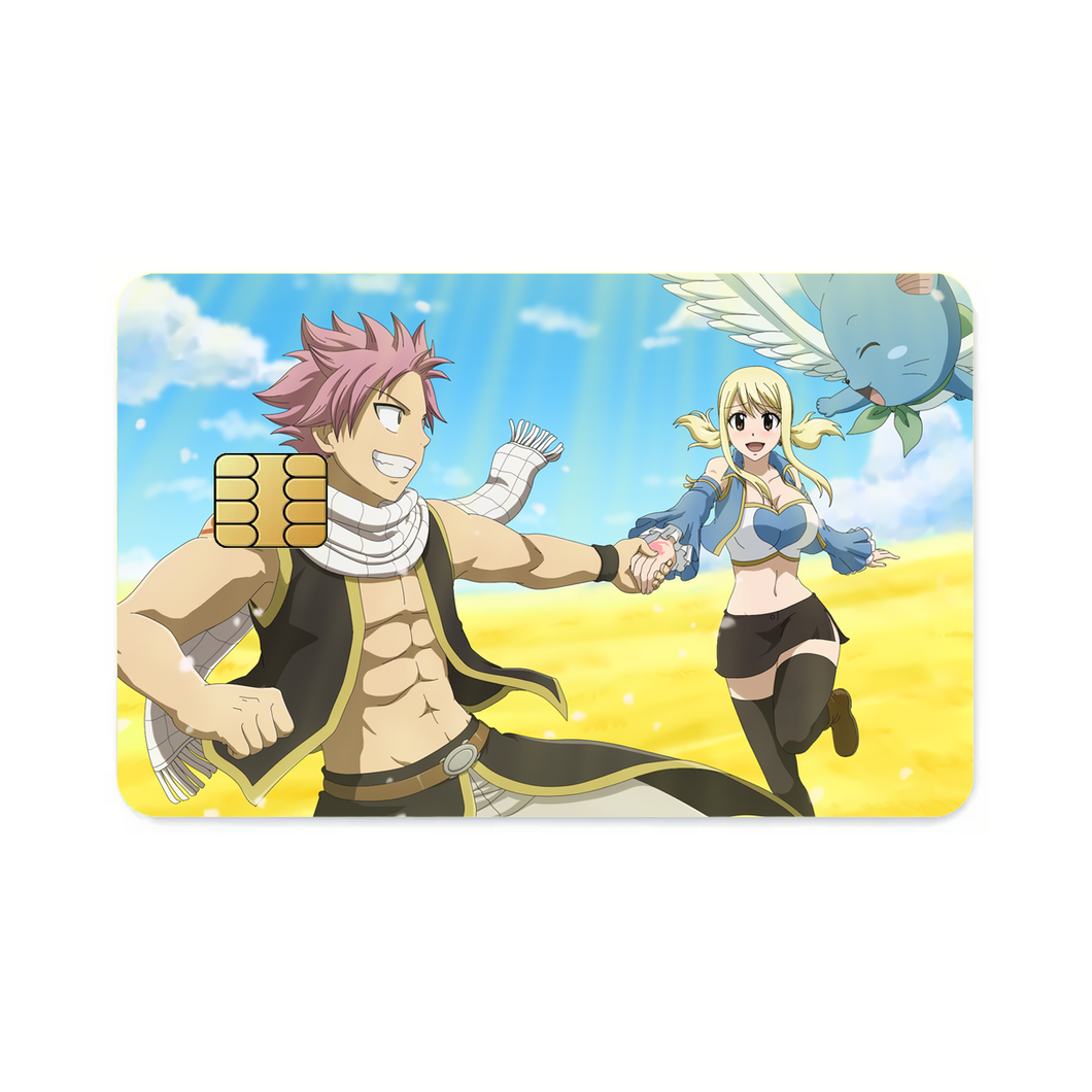 Fairy Tail Natsu Dragneel, Lucy Heartfilia, Happy  Credit Card Skins (4-in-1 Pack)