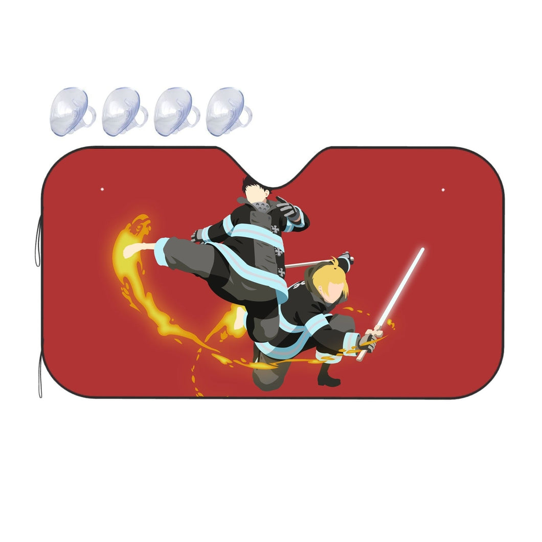 Fire Force Minimalistfor Desktop  Car Sunshade