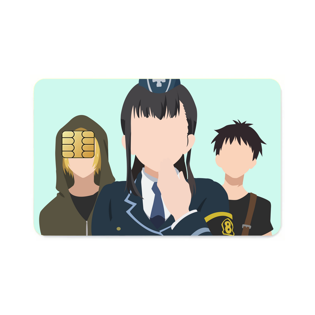 Fire Force Shinra Kusakabe, Arthur Boyle, Maki Oze  Credit Card Skins (4-in-1 Pack)