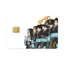 Load image into Gallery viewer, Fire Force Shinra Kusakabe, Iris, Arthur Boyle, Maki Oze, Akitaru Oubi  Credit Card Skins (4-in-1 Pack)

