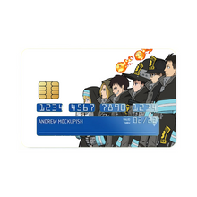 Load image into Gallery viewer, Fire Force Shinra Kusakabe, Iris, Arthur Boyle, Maki Oze, Akitaru Oubi  Credit Card Skins (4-in-1 Pack)
