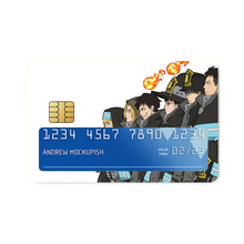 Load image into Gallery viewer, Fire Force Shinra Kusakabe, Iris, Arthur Boyle, Maki Oze, Akitaru Oubi  Credit Card Skins (4-in-1 Pack)
