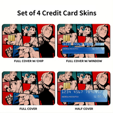 Load image into Gallery viewer, FullMetal Alchemist - Scar , Edward , Alphonse , Winry , Olivier , May  &amp; Shao  Credit Card Skins (4-in-1 Pack)
