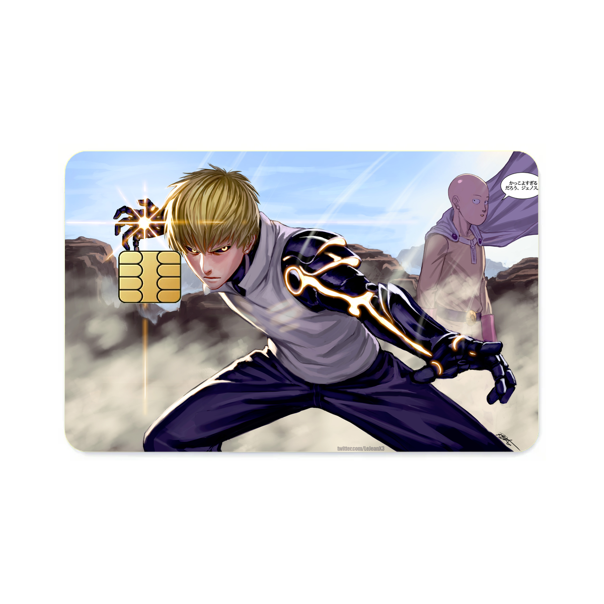 Genos and Saitama Credit Card Skins (4-in-1 Pack)