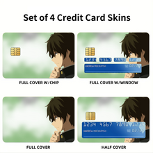 Load image into Gallery viewer, Hōtarō Oreki Face  Credit Card Skins (4-in-1 Pack)
